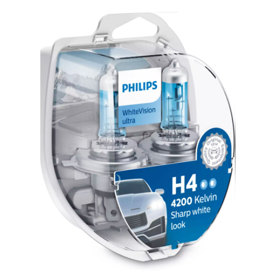 Image of Philips H4 White Vision Ultra + W5W - 354909