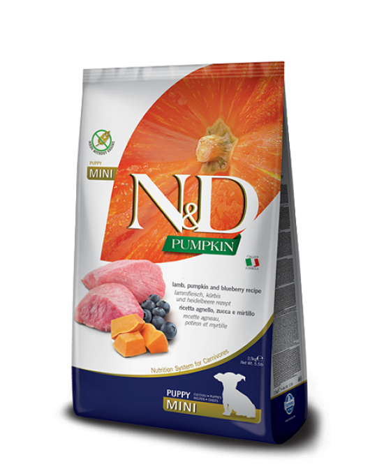 Image of Храна за кучиња Farmina N&D Pumpkin Lamb & Blueberry Puppy Mini (Grain Free)