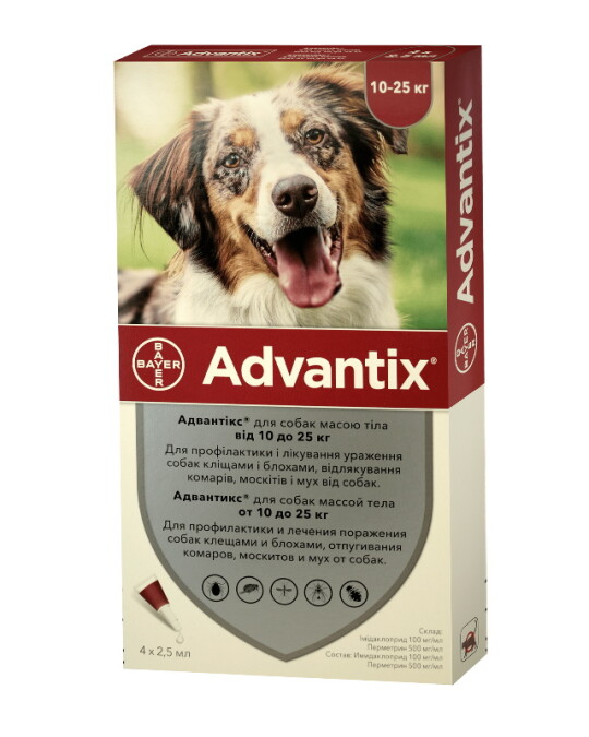 Image of Advantix Antiparasitic Pipettes For Dogs From 10 to 25 Kg