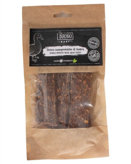 Image of Single Protein Duck Meat Strips for Dog 70g Farm Company Green