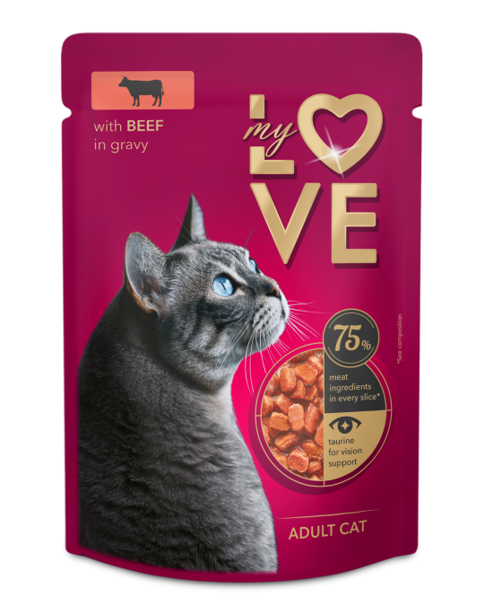 Image of My Love wet food for adult cats with fish in gravy