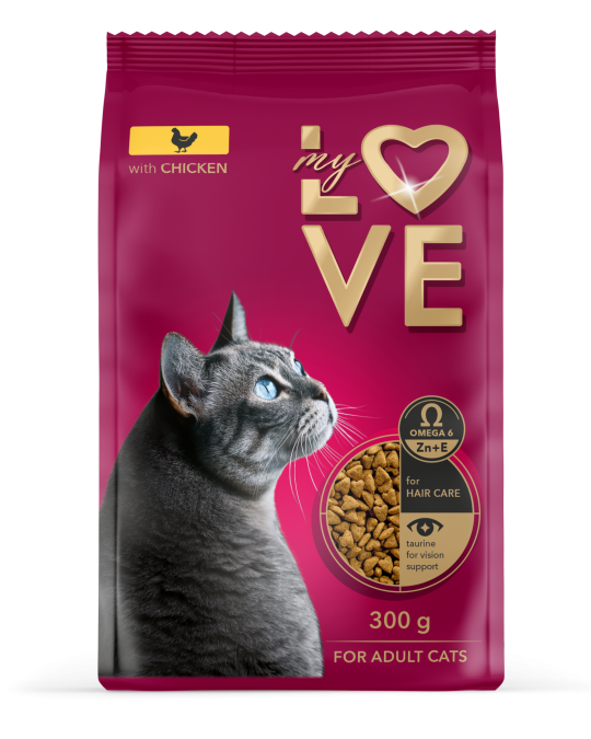 Image of My love wet food for adult cats with chicken in gravy