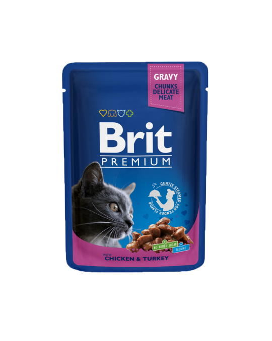 Image of Brit Premium Cat Pouches with Chicken & Turkey