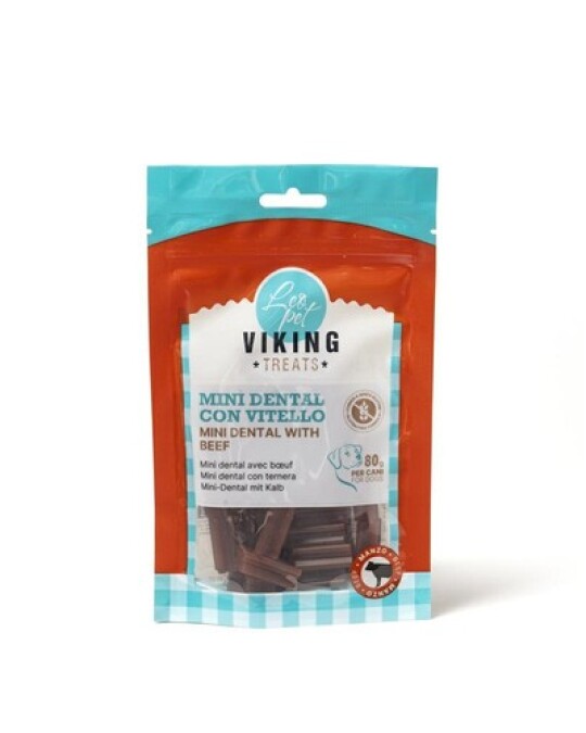 Image of LEOPET VIKING SNACK CANE MINI DENTAL CON VITELLO DA 80 GR