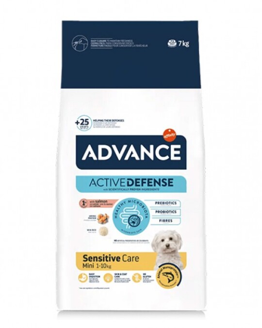 Image of Сува храна за куче Advance Mini Adult Sensitive Salmon 7KG