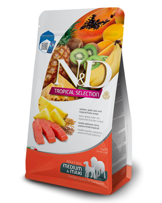 Image of N&D DOG TROPICAL SELECTION SALMON ADULT MED/MAX 10 kg
