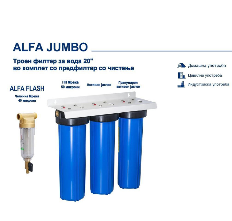 Image  of КОМПЛЕТ ФИЛТЕР СО ВЛОШКИ ALFA JUMBO 20 ЗА ДОМАЌИН