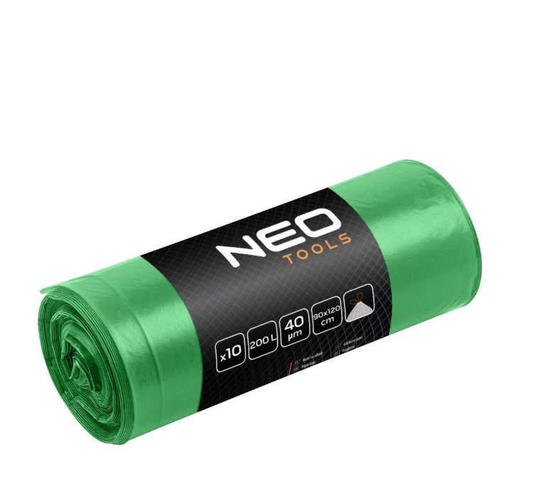 Image  of НЕО ПЛАСТИЧНИ КЕСИ ЗЕЛЕНИ ЗА КАНТА 120 Л СЕТ 10 КОМ