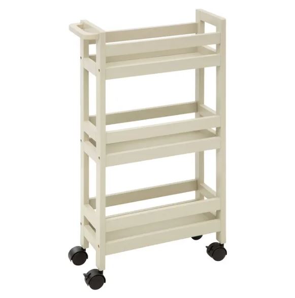 Image  of ПОЛИЦА НА ТРИ ВИСИНИ НА ТРКАЛЦА МДФ БЕЛА