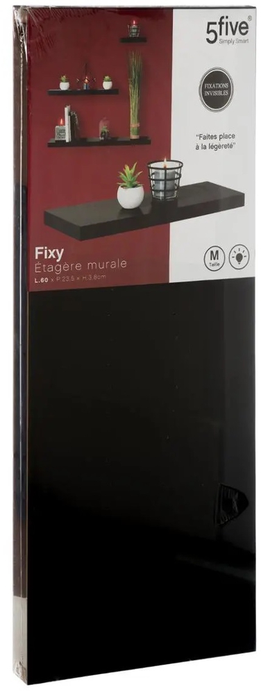 Image  of ФИВЕ ПОЛИЦА ЅИДНА ЦРНА 60Х23,5Х3,8 СМ