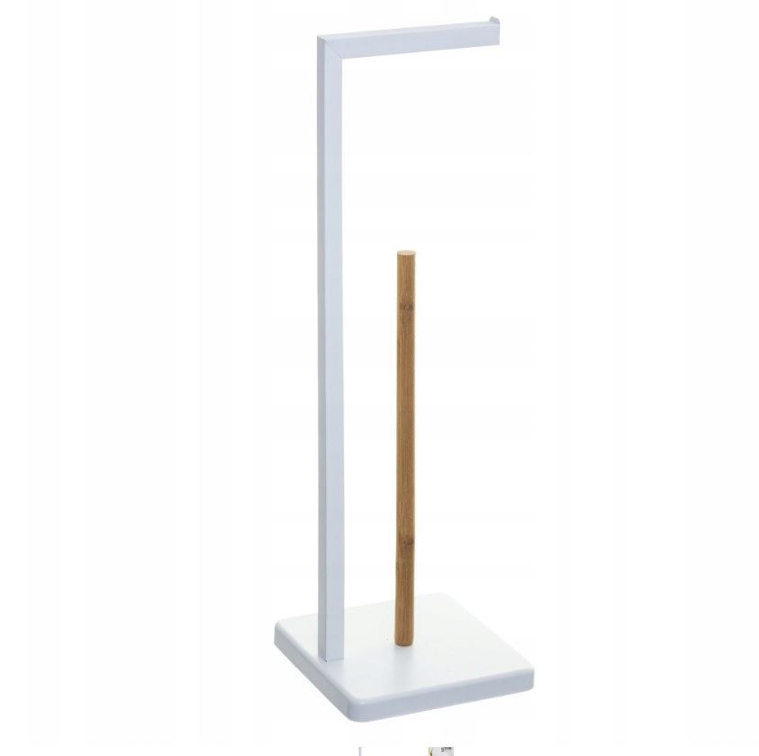 Image  of ДРЖАЧ ЗА ТОАЛЕТНА ХАРТИЈА БАМБУС/МЕТАЛ БЕЛО