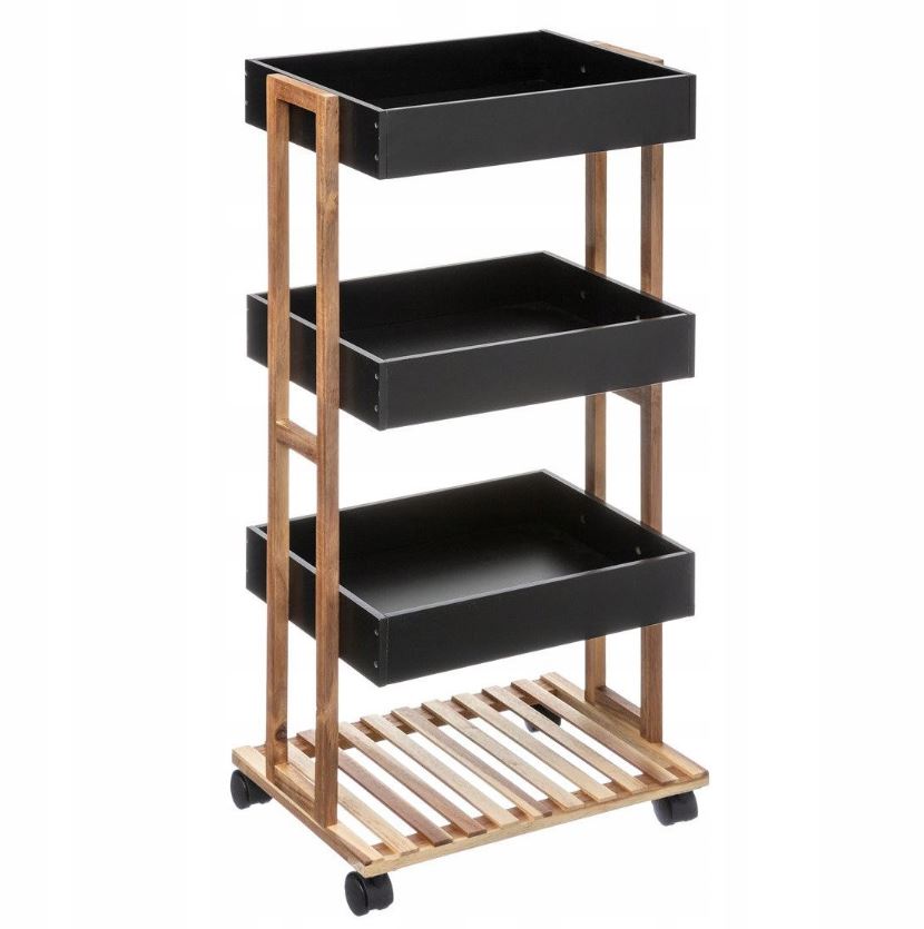 Image  of ПОЛИЦА СО ТРКАЛЦА ЗА БАЊА 4 НИВОА МДФ/БАМБУС