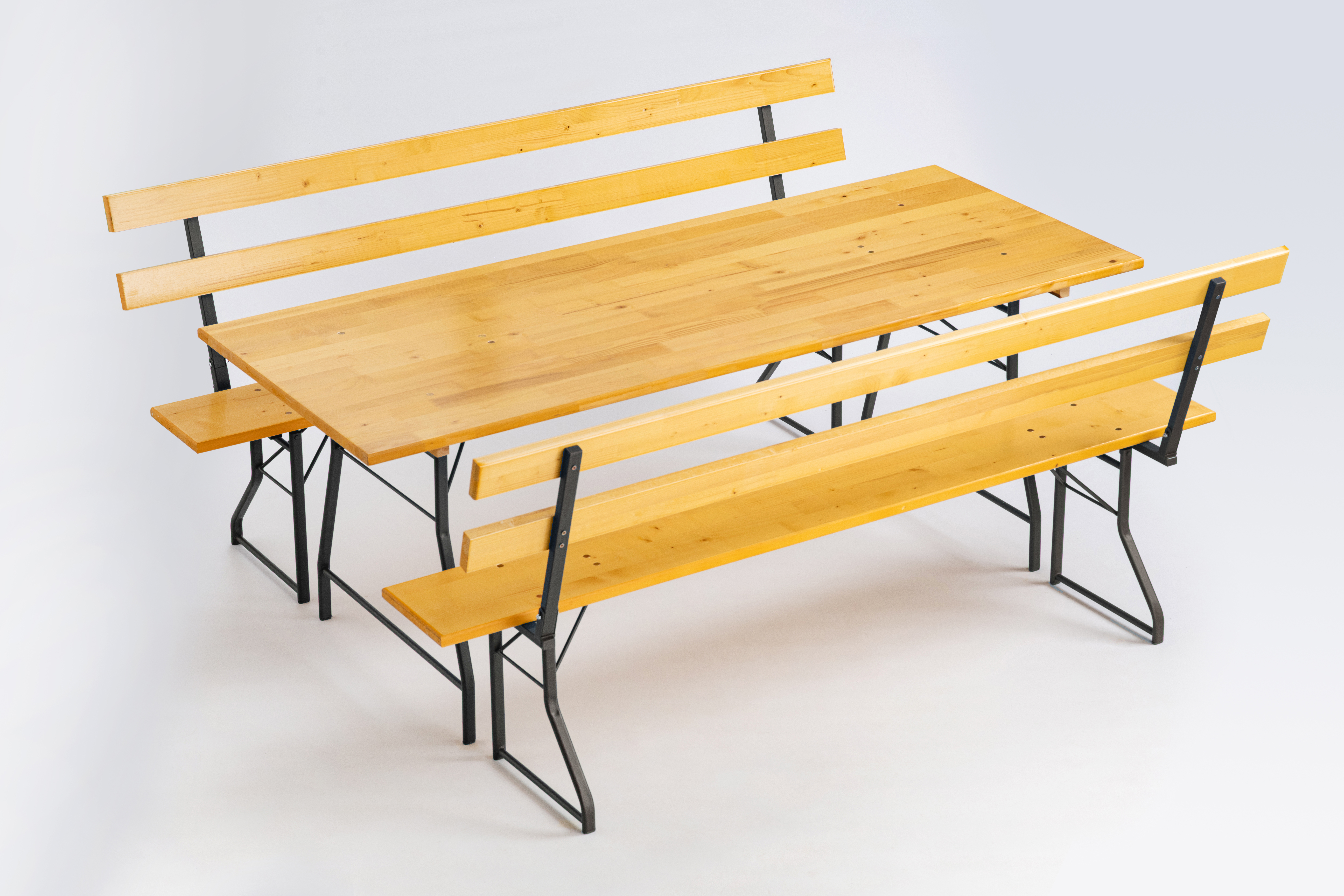 Image  of ПИВСКА ГАРНИТУРА 80Х200ЦМ СО НАСЛОН (МАСА+2 КЛУПИ)