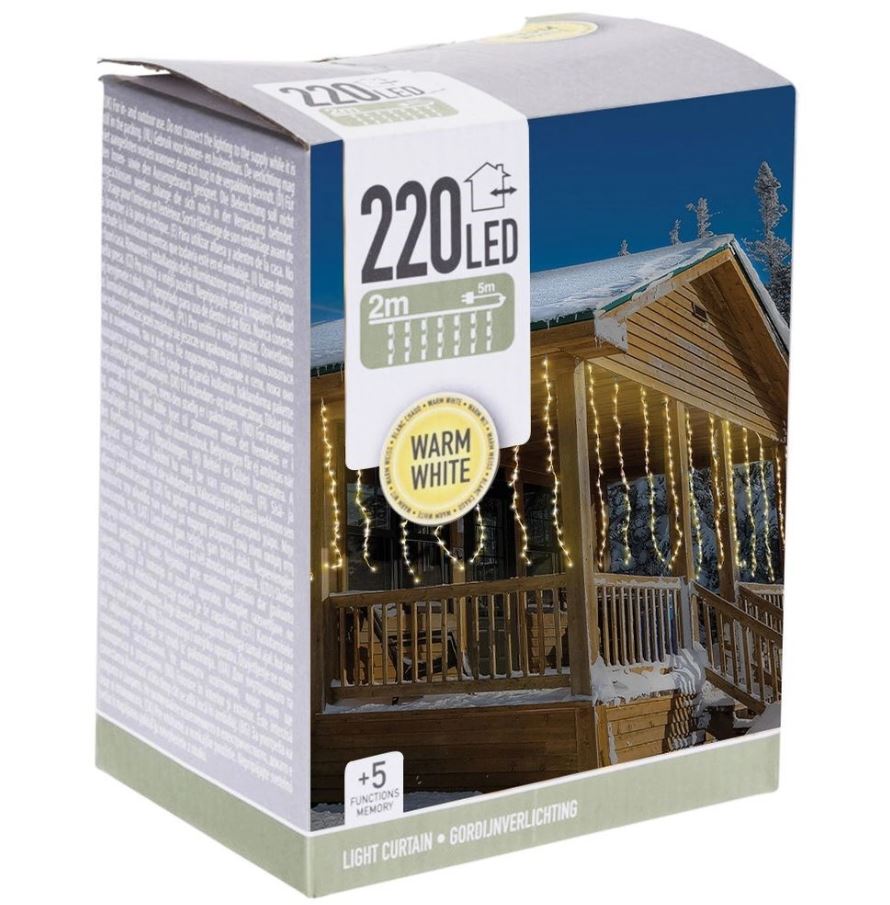 Image  of НГ 220 СИЈАЛИЧКИ ЗАВЕСА  200 СМ ТОПЛО БЕЛО