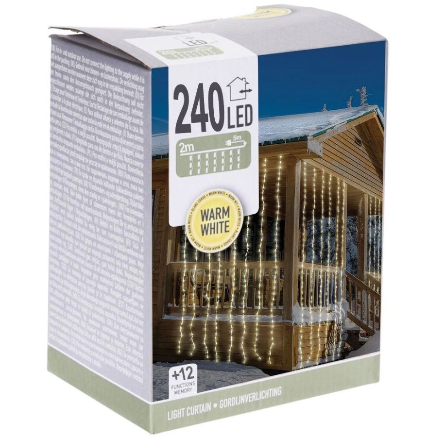 Image  of НГ 240 СИЈАЛИЧКИ ЗАВЕСА 200 СМ ТОПЛО БЕЛО