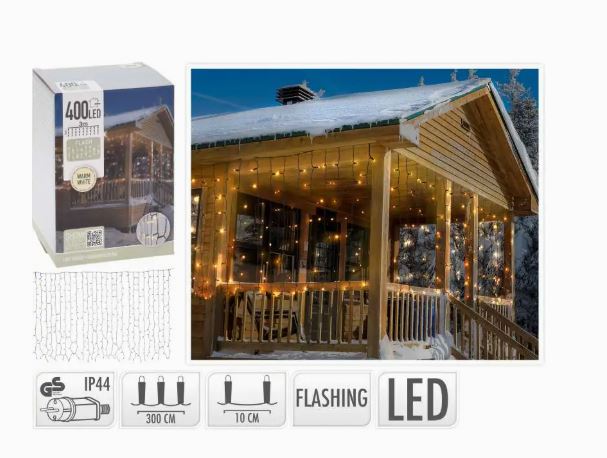 Image  of НГ 400 СИЈАЛИЧКИ ЗАВЕСА  300 Х 100 СМ ТОПЛО БЕЛО