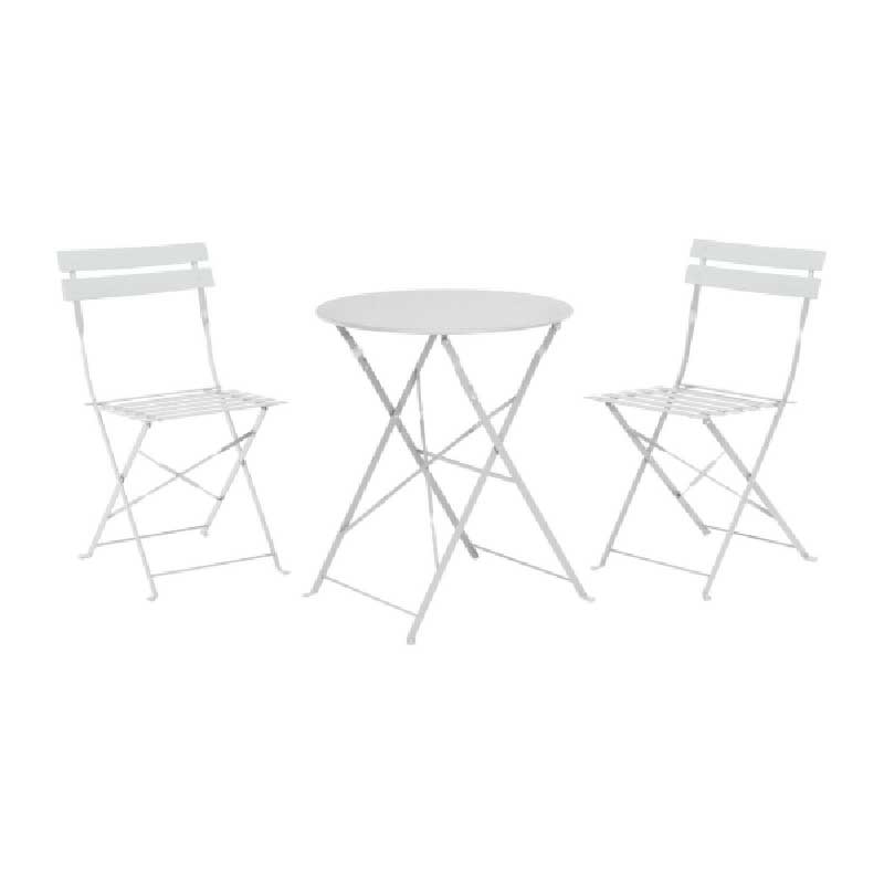 Image  of КООПМАН СЕТ МАСА+ 2 СТОЛА МЕТАЛ БЕЛА