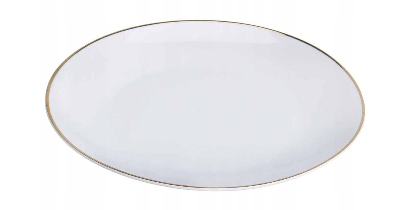 Image  of ПЛИТКА ЧИНИЈА 20СМ БЕЛА СО ЗЛАТНО