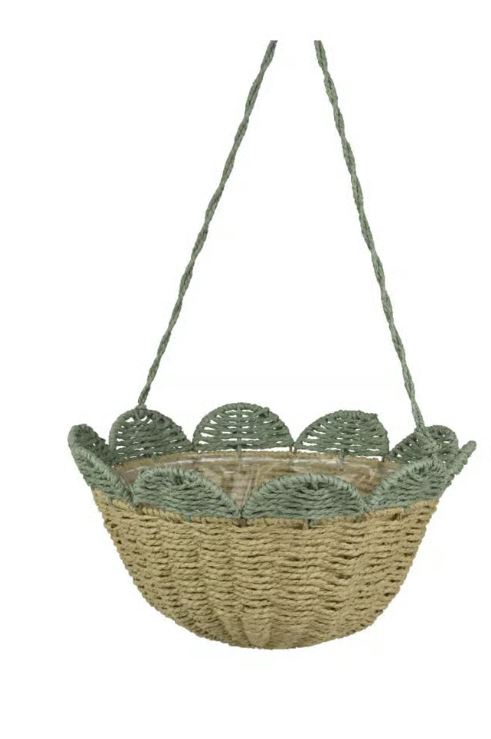 Image  of ПЛЕТЕНА ВИСЕЧКА САКСИЈА ЗЕЛЕНА 35 Х 18 СМ
