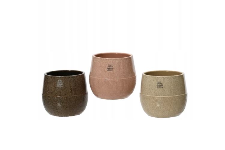 Image  of КЕРАМИЧКА САКСИЈА КРЕМ-РОЗЕВА-КАФЕНА