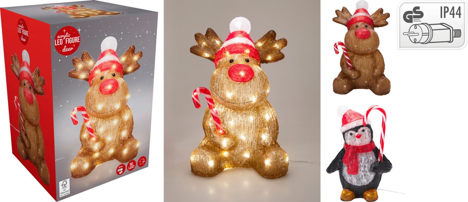 Image  of НГ ФИГУРА ПИНГВИН И  ЕЛЕН ЛЕД 40 СМ