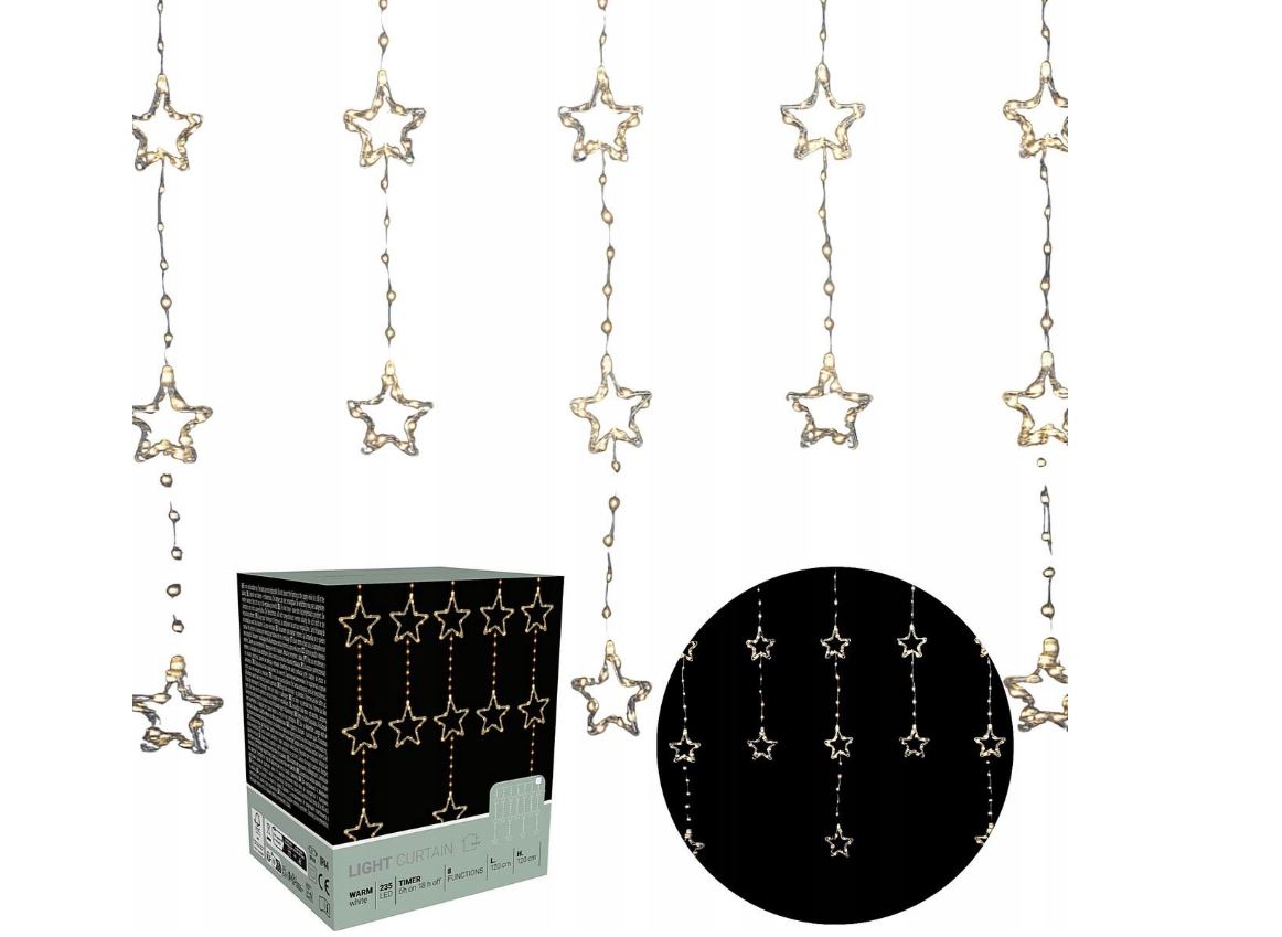 Image  of НГ СИЈАЛИЧКИ ЗАВЕСА СО  ЅВЕЗДИ 120 Х 120 СМ ЛЕД