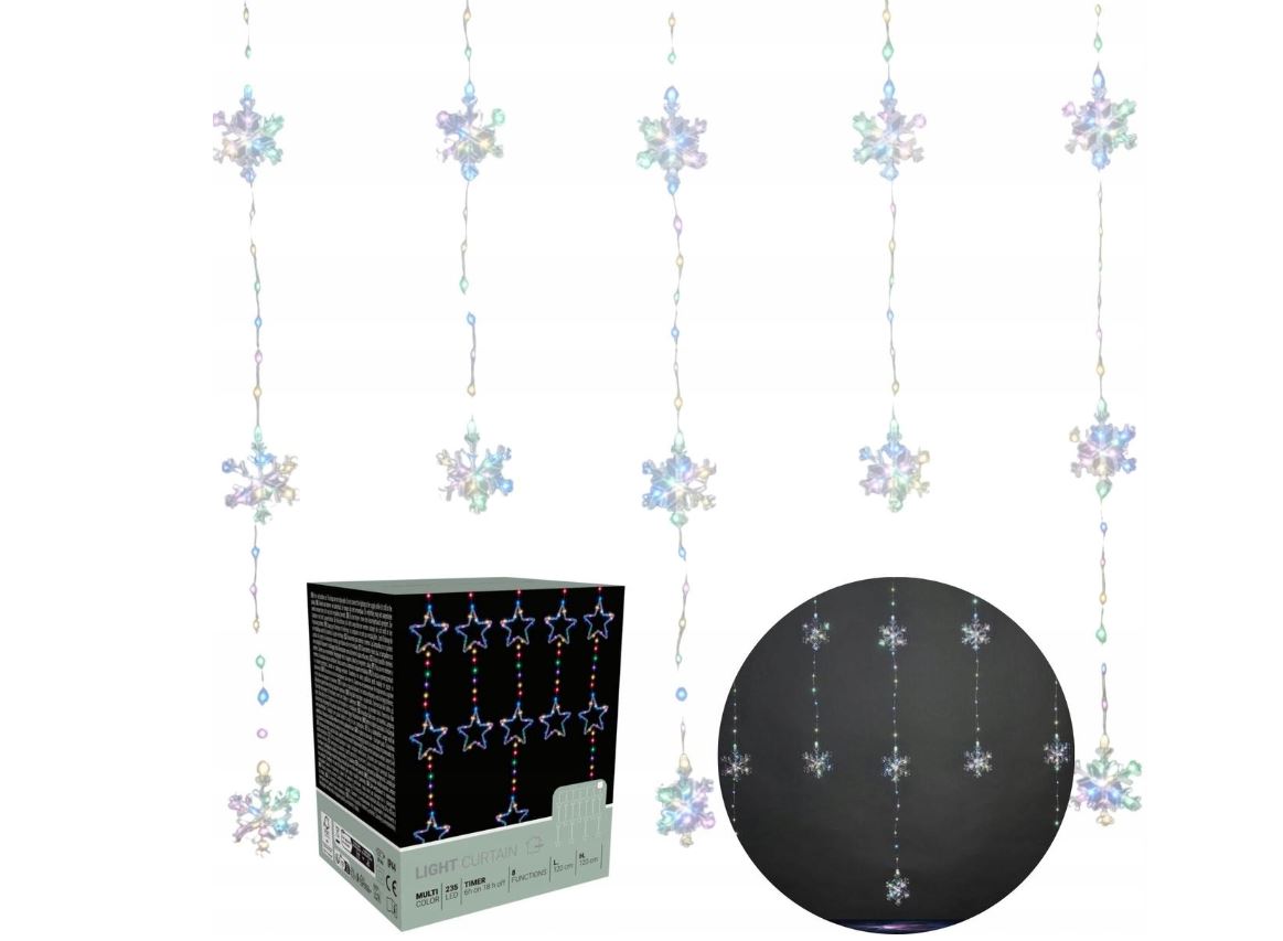 Image  of НГ СИЈАЛИЧКИ ЗАВЕСА СО  ЅВЕЗДИ 120 Х 120 СМ ЛЕД