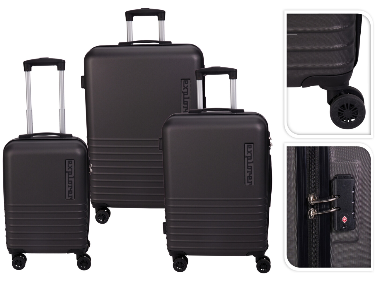 Image  of КОПМАН СЕТ КУФЕРИ ПВЦ 3/1 ТЕМНО СИВИ