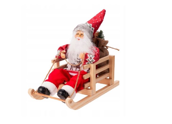 Image  of НГ ДЕДО МРАЗ НА САНКА  25СМ