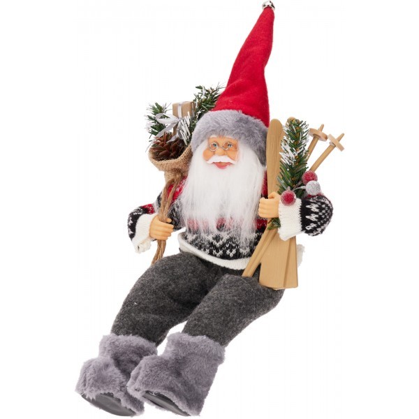 Image  of НГ ДЕДО МРАЗ СО СКИИ  30 СМ СИВ