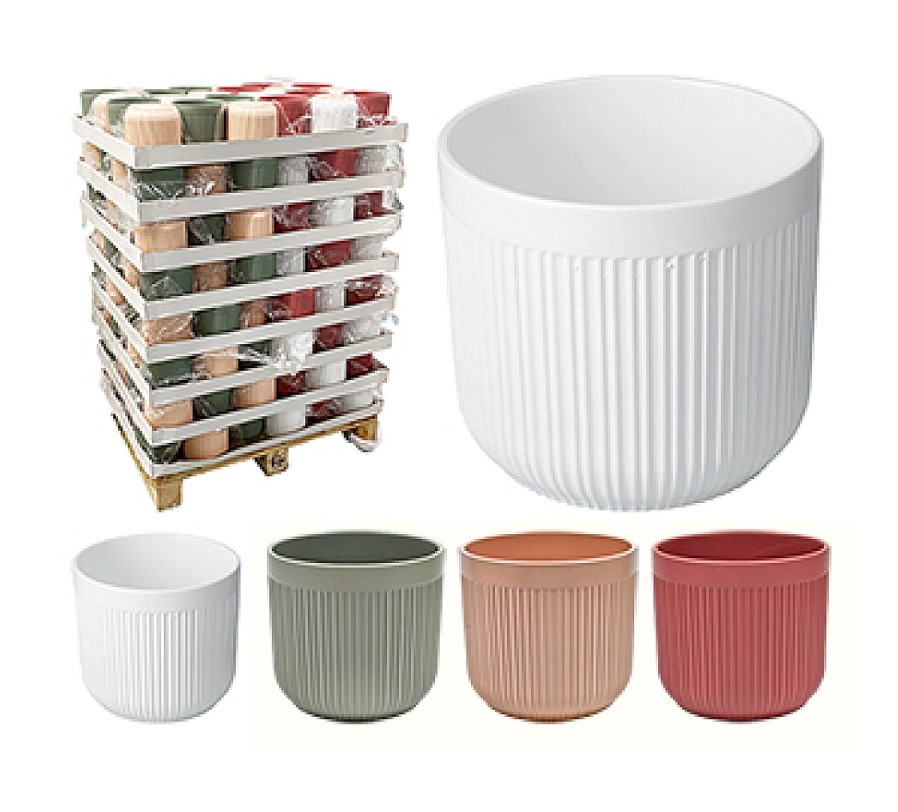 Image  of КОПМАН КЕРАМИЧКА САКСИЈА КРЕМ/ЗЕЛЕНА/БЕЛА/ТЕРАКОТА