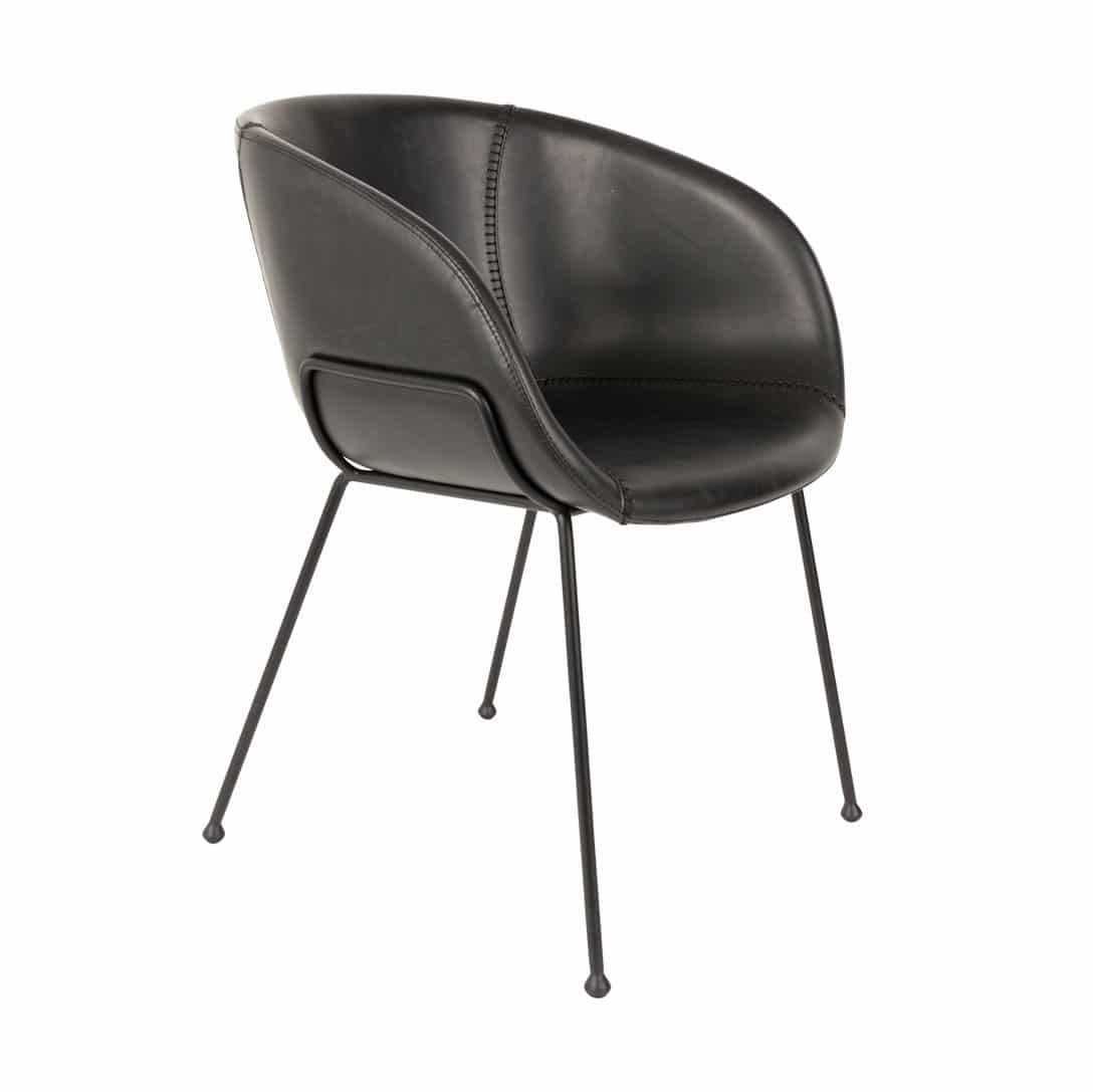 Image  of Zuiver Feston Armchair - Black leather look