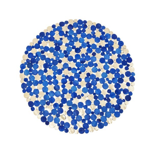 Image  of Carpet Circle Blue-Gold Ø150cm