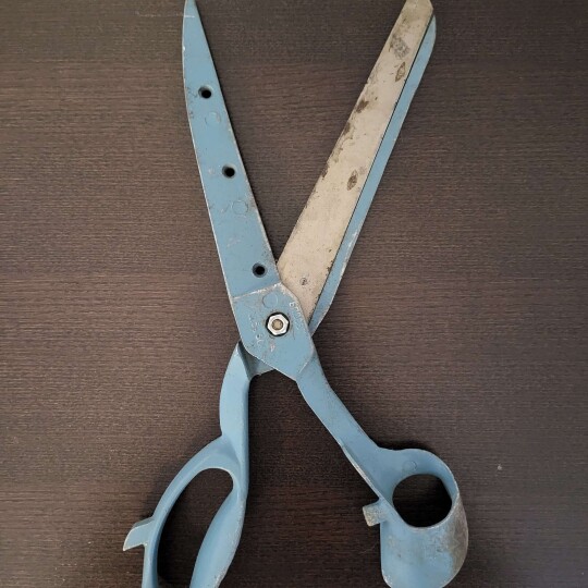 Image of GIANT Vintage OLD Russian Soviet Union USSR CCCP 1960 BLUE TAILORS SCISSORS