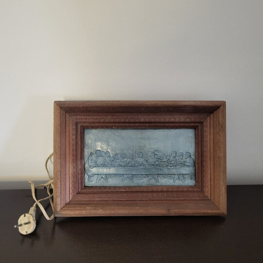 Image of Vintage Da Vinci's “The Last Supper”  Framed Wall Lamp Art