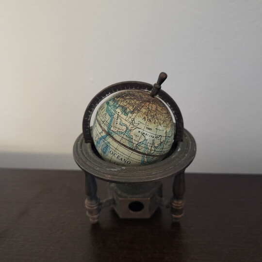 Image of Vintage globe pencil sharpener, made in Spain