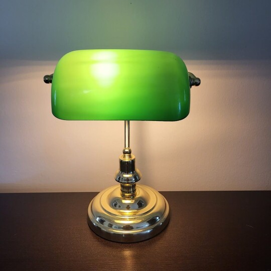 Image of Popular bank lamp, green retro style