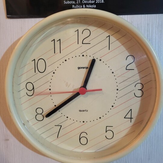 Image of Vintage Wall Clock, Gorenje Quartz Clock, Retro Space Age