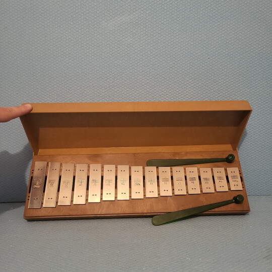 Image of Vintage Musical Toy Metallophone Xylophone made in USSR