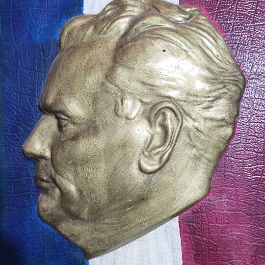 Image of Resin poster/painting with Josip Broz Tito, with the flag of Yugoslavia