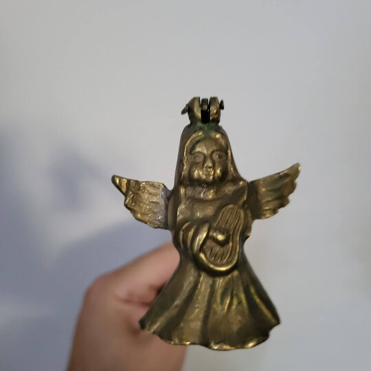 Image of Brass Angel Candle Snuffer, Vintage Home Decor