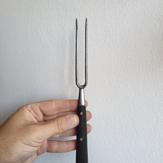 Image of Victorinox Double Tine Carving Fork Riveted Wooden Handle