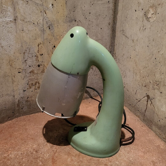 Image of Heavy medicin laboratory lamp, retro green colour