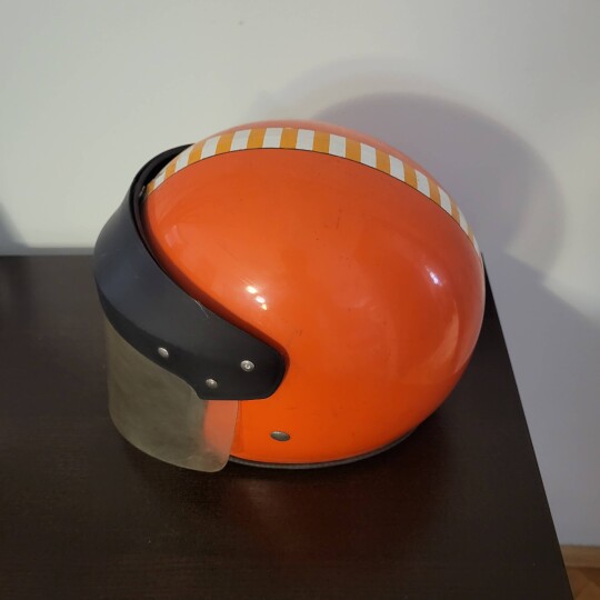 Image of Vintage Orange Motorbike Helmet Jugoslavia