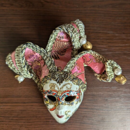 Image of Red Venetian Jester Mask