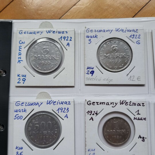 Image of Numismatics album with German rare coins - Weimar Republic