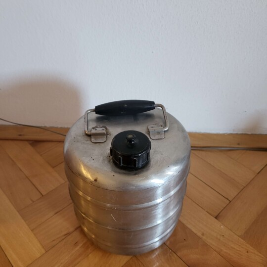 Image of Sturdy Silver Metal Cooler rare Vintage Jug