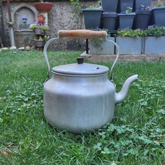 Image of VINTAGE SOVIET KETTLE TEA POT ALUMINUM USSR