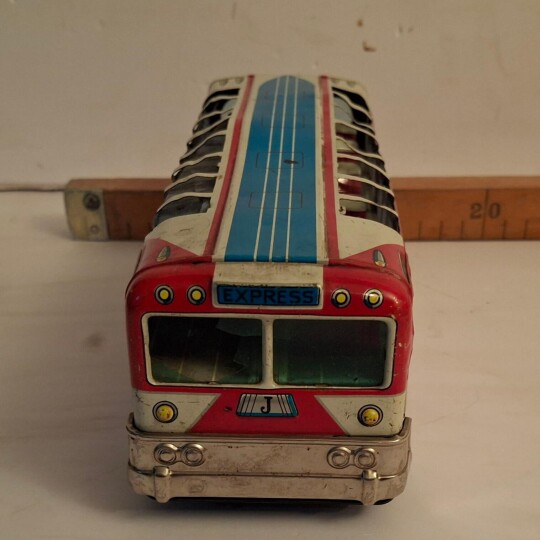Image of TIN TOY VINTAGE CONTINENTAL EXPRESS BUS ALPS JAPAN