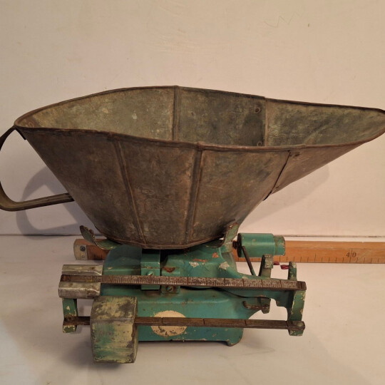 Image of Antique Cast Iron Vintage Beam Scale Rustic Farmhouse Decor